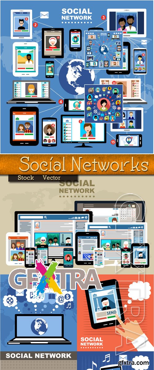 Social networks, Internet communication - Elements in Vector