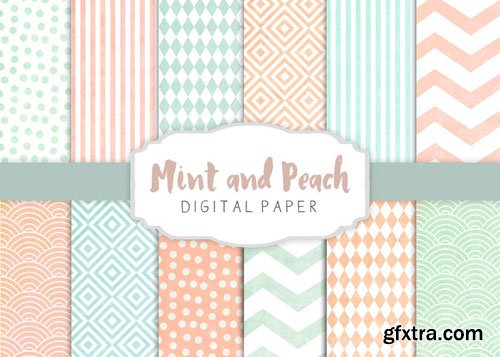 Peach and mint patterns - CM 275267