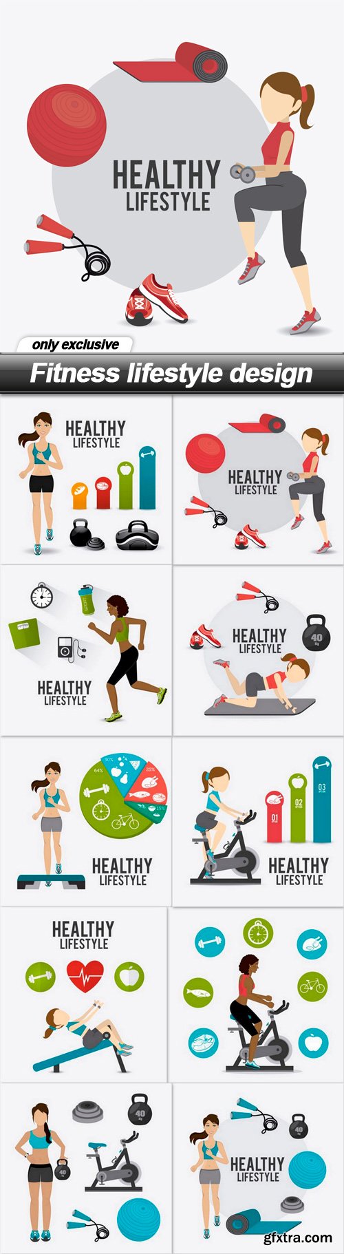 Fitness lifestyle design - 10 EPS