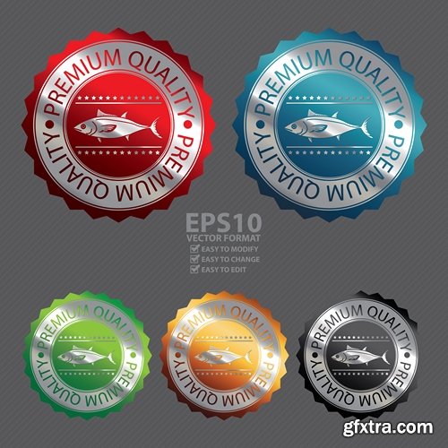 Collection of vector image label on various subjects 25 Eps