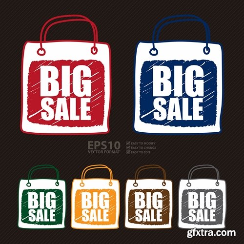 Collection of vector image label on various subjects 25 Eps