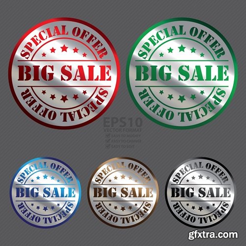 Collection of vector image label on various subjects 25 Eps