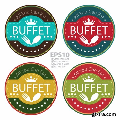 Collection of vector image label on various subjects 25 Eps