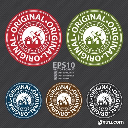 Collection of vector image label on various subjects 25 Eps