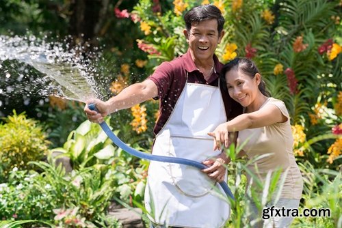 Collection of girl with a hose watering the lawn water cleaning 25 HQ Jpeg