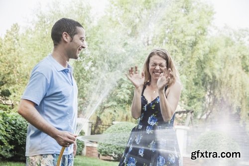 Collection of girl with a hose watering the lawn water cleaning 25 HQ Jpeg