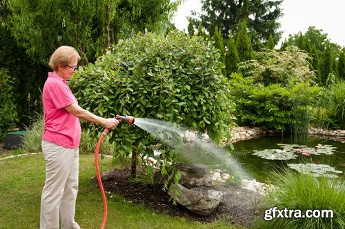 Collection of girl with a hose watering the lawn water cleaning 25 HQ Jpeg