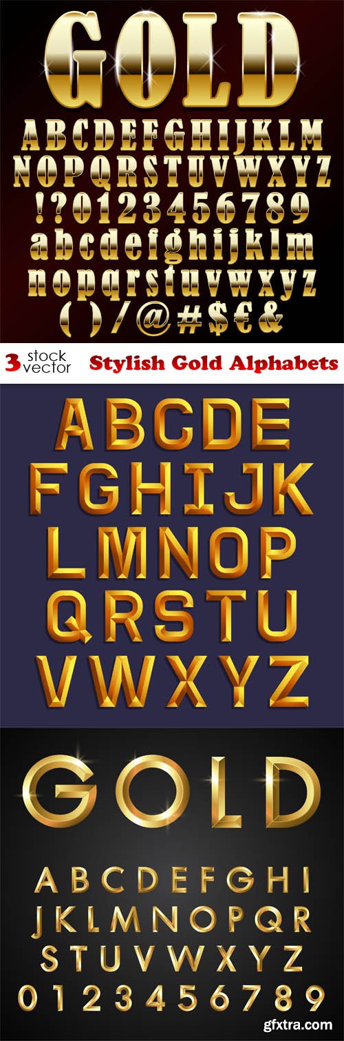 Vectors - Stylish Gold Alphabets