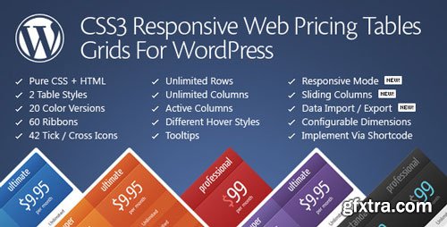 CodeCanyon - CSS3 Responsive WordPress Compare Pricing Tables v10.0 - 629172