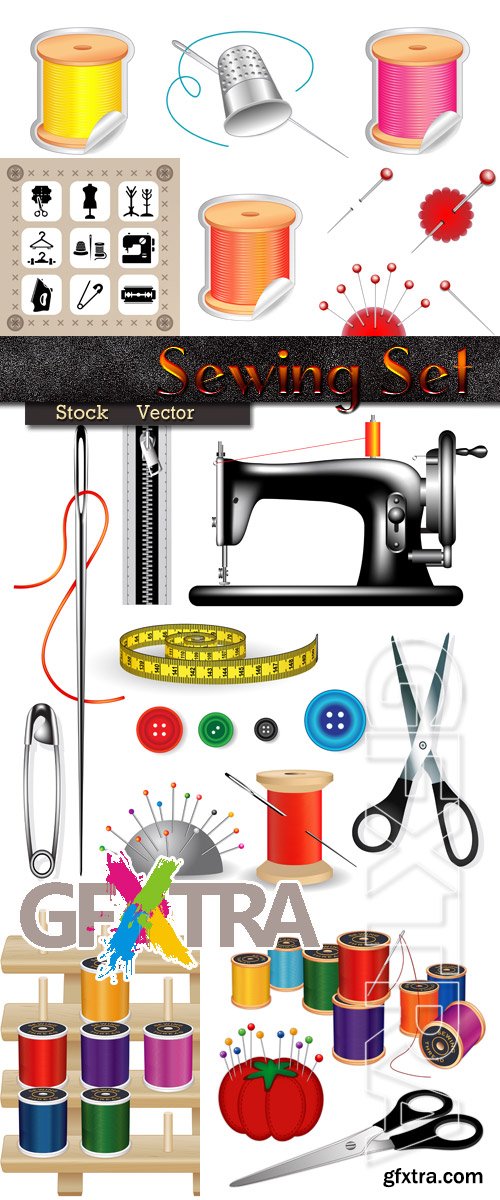 Sewing set in Vector