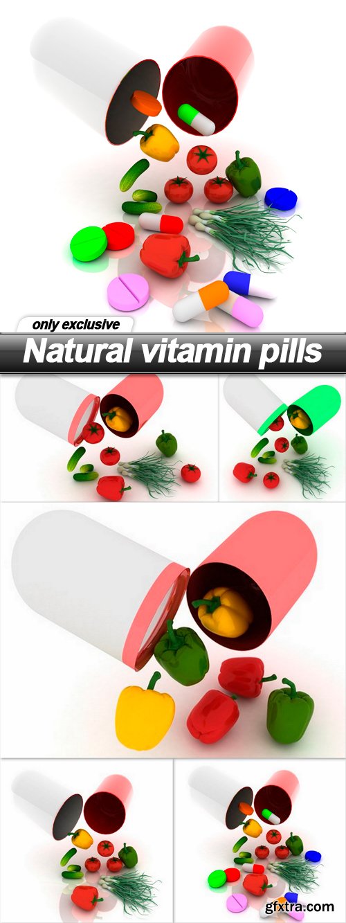 Natural vitamin pills - 5 UHQ JPEG