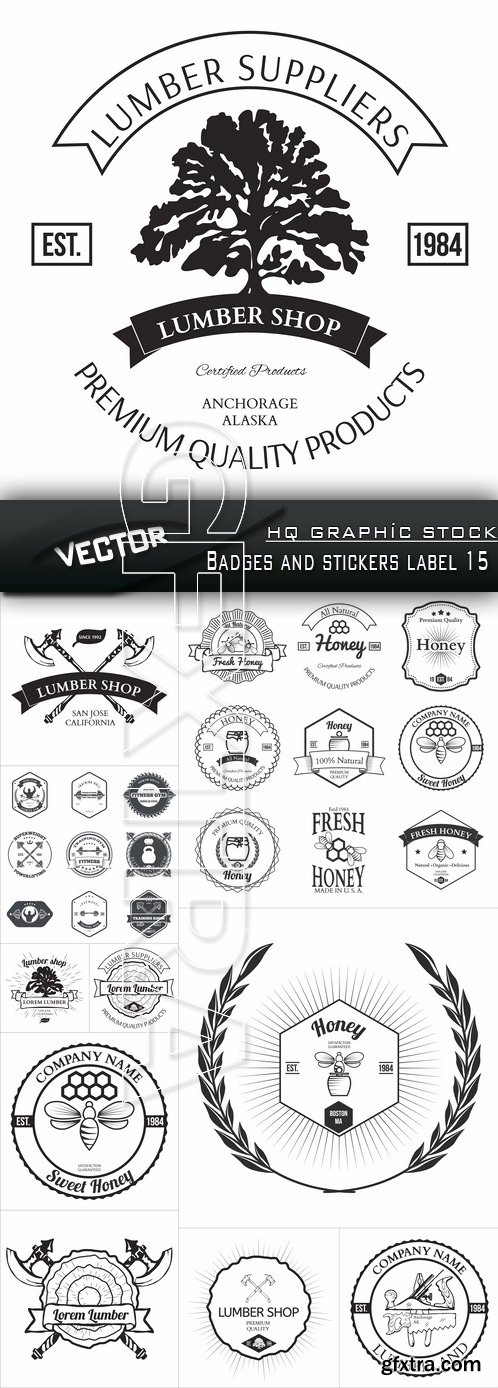 Stock Vector - Badges and stickers label 15