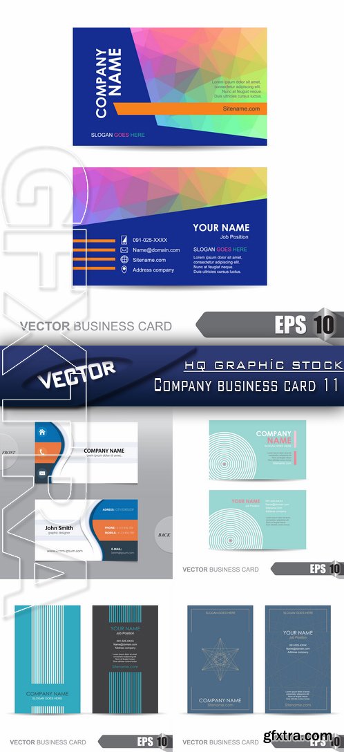 Stock Vector - Company business card 11