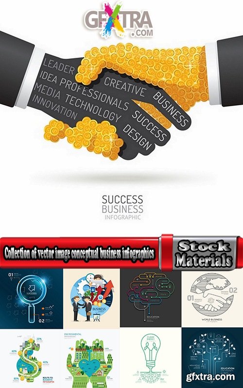 Collection of vector image conceptual business infographics #6-25 Eps