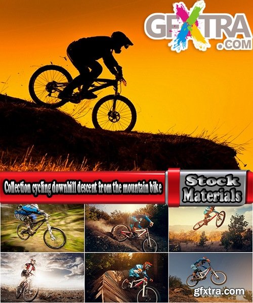 Collection cycling downhill descent from the mountain bike trial Extreme Sports 25 HQ Jpeg