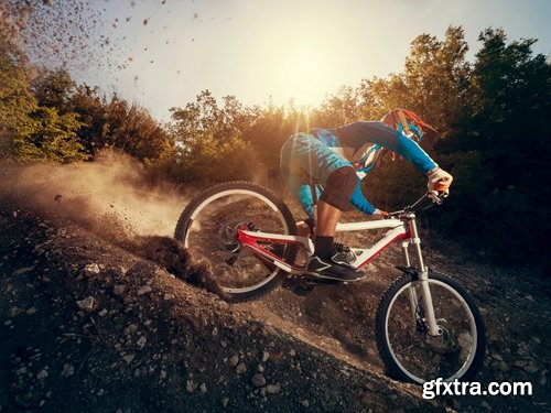 Collection cycling downhill descent from the mountain bike trial Extreme Sports 25 HQ Jpeg