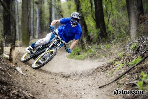 Collection cycling downhill descent from the mountain bike trial Extreme Sports 25 HQ Jpeg