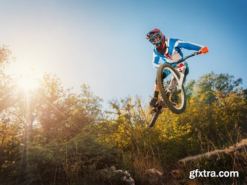 Collection cycling downhill descent from the mountain bike trial Extreme Sports 25 HQ Jpeg