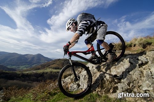 Collection cycling downhill descent from the mountain bike trial Extreme Sports 25 HQ Jpeg