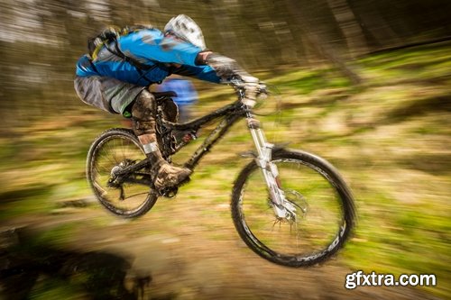 Collection cycling downhill descent from the mountain bike trial Extreme Sports 25 HQ Jpeg