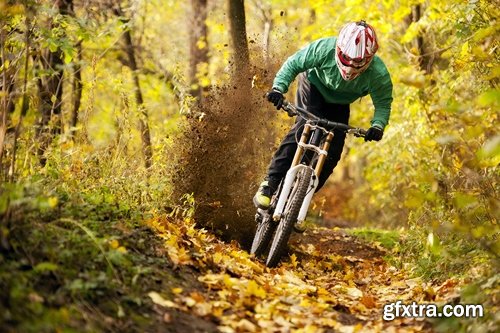 Collection cycling downhill descent from the mountain bike trial Extreme Sports 25 HQ Jpeg