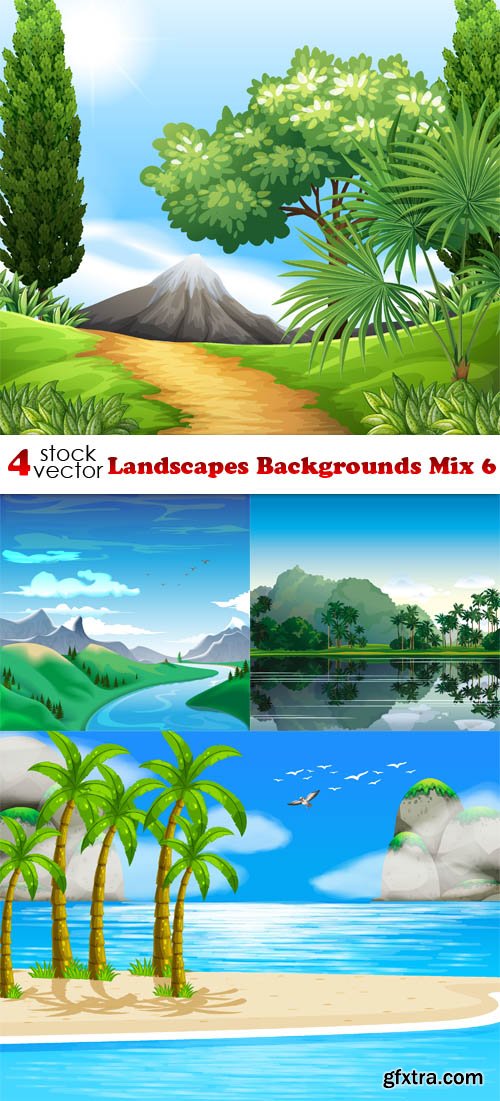 Vectors - Landscapes Backgrounds Mix 6