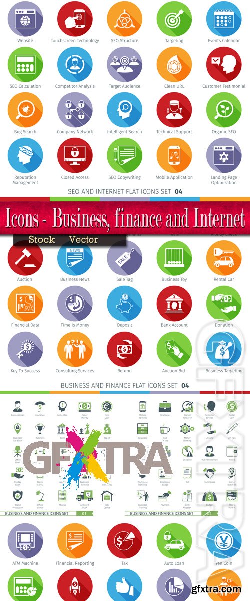 Collection of Icons - Business, finance and Internet