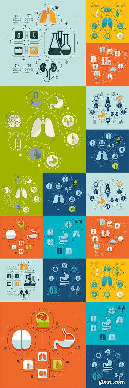 CM - 9 medicine flat infographics 322840