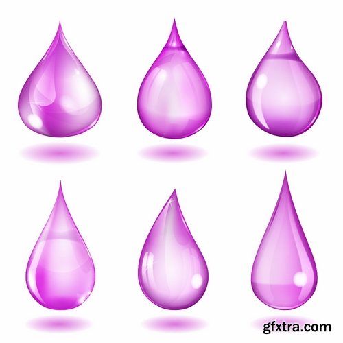 Collection of vector logo water drop picture business icon poster 25 EPS