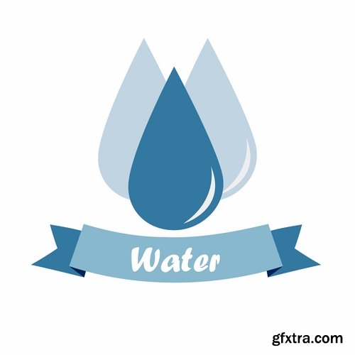 Collection of vector logo water drop picture business icon poster 25 EPS