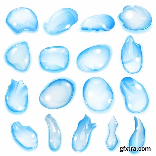 Collection of vector logo water drop picture business icon poster 25 EPS