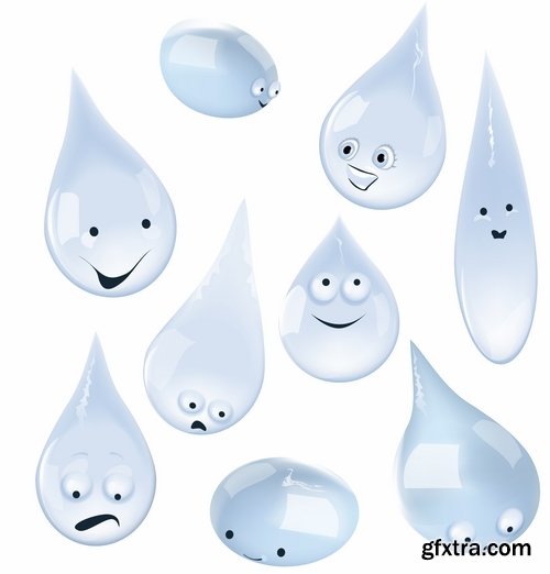 Collection of vector logo water drop picture business icon poster 25 EPS