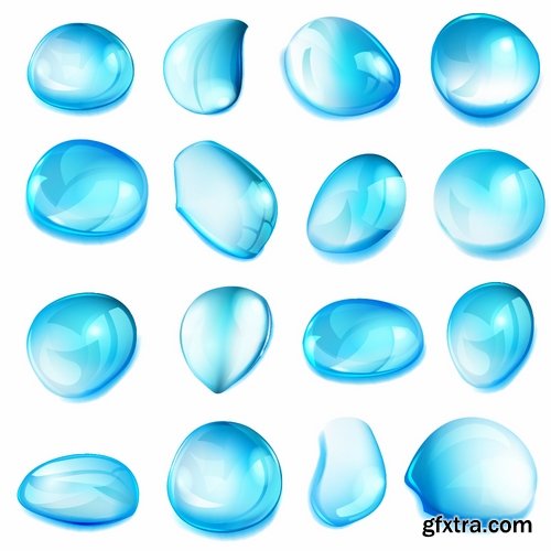 Collection of vector logo water drop picture business icon poster 25 EPS