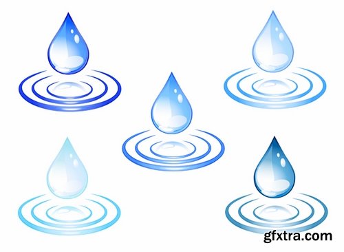 Collection of vector logo water drop picture business icon poster 25 EPS