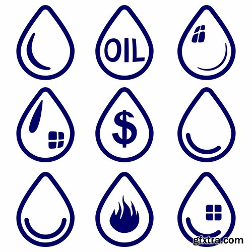 Collection of vector logo water drop picture business icon poster 25 EPS