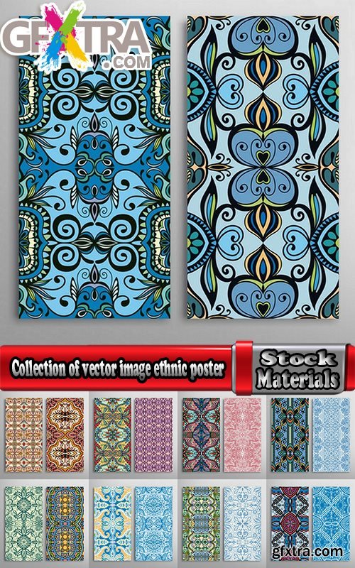 Collection of vector image ethnic poster flyer banner business card 25 EPS