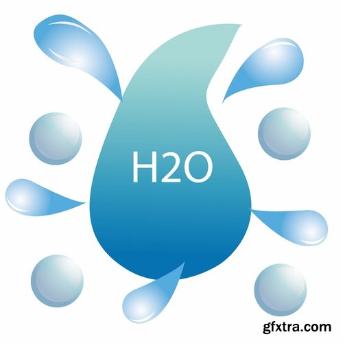 Collection of vector logo water drop picture business icon poster 25 EPS