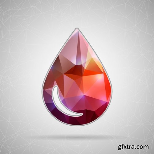 Collection of vector logo water drop picture business icon poster 25 EPS