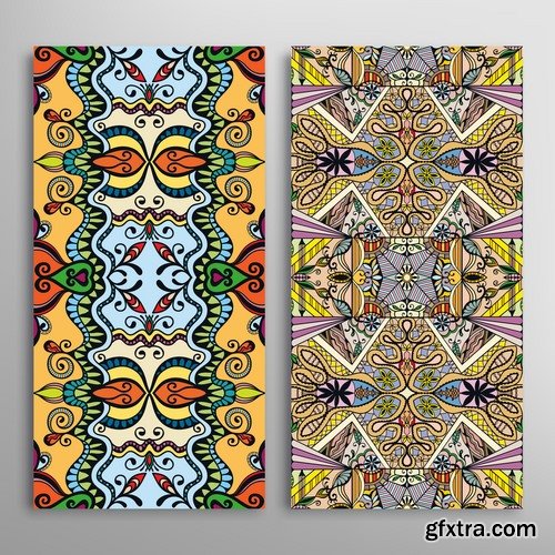 Collection of vector image ethnic poster flyer banner business card 25 EPS