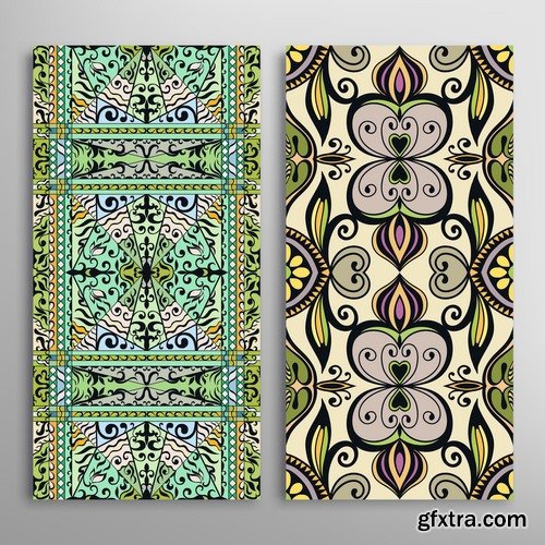 Collection of vector image ethnic poster flyer banner business card 25 EPS