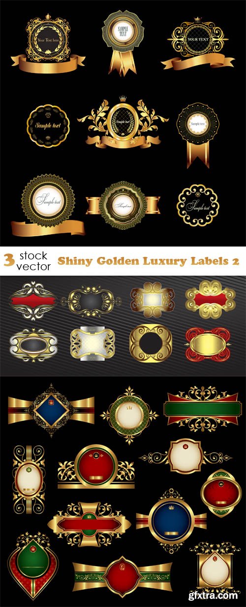 Vectors - Shiny Golden Luxury Labels 2