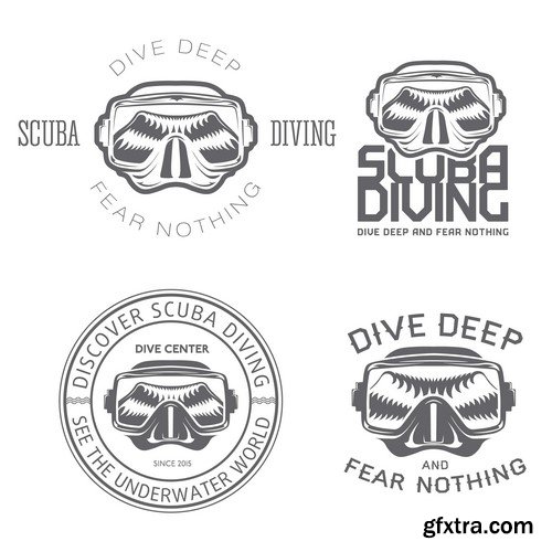 Scuba Diving Logos - 10x EPS