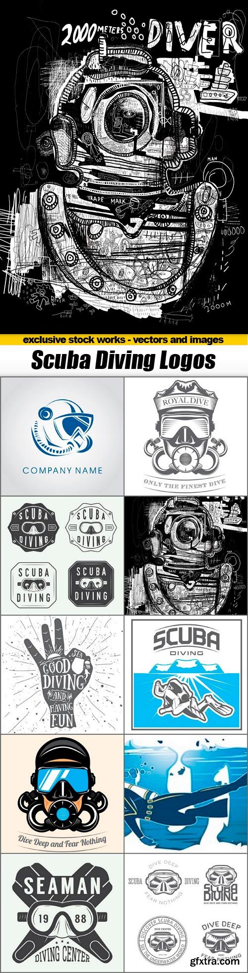 Scuba Diving Logos - 10x EPS