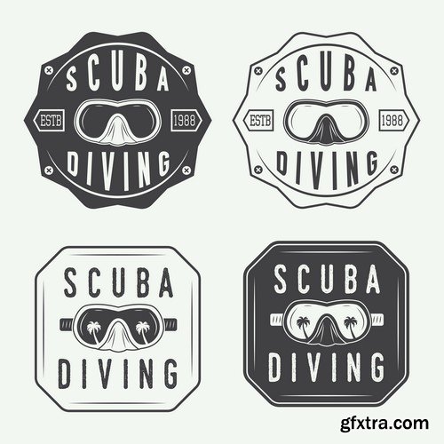 Scuba Diving Logos - 10x EPS