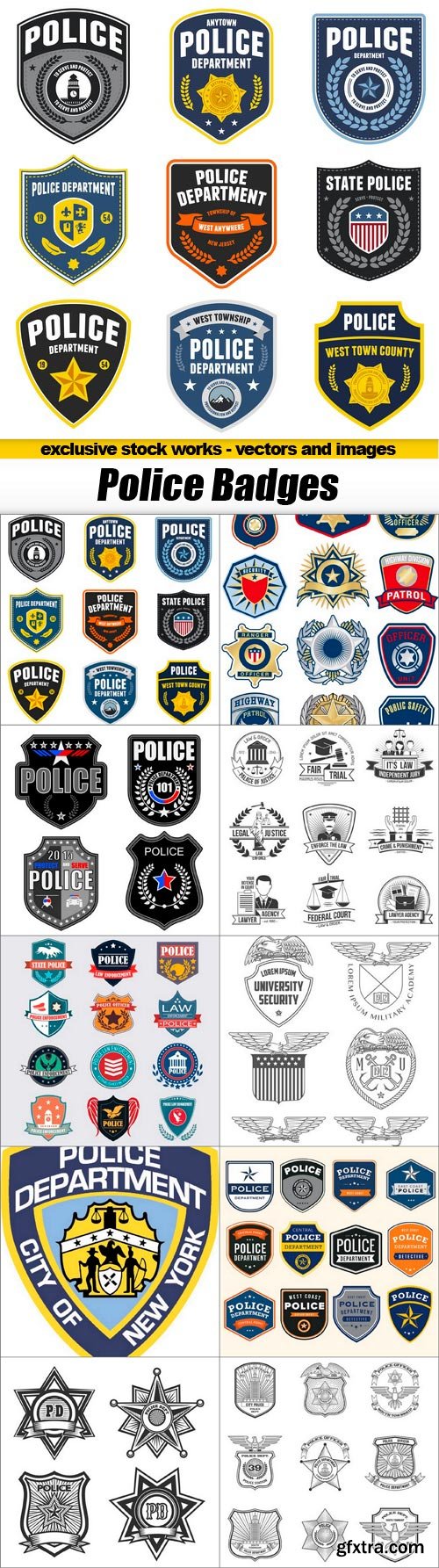 Police Badges - 10x EPS