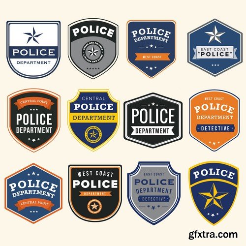 Police Badges - 10x EPS