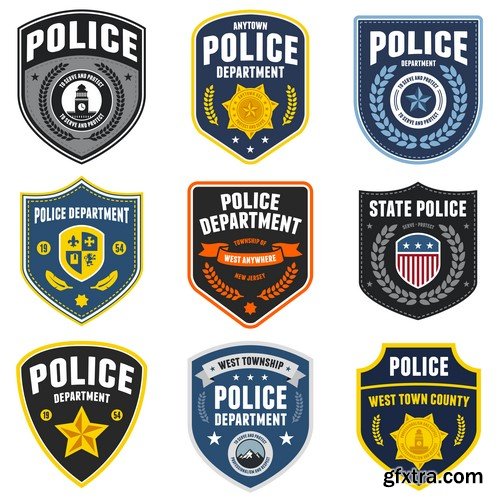 Police Badges - 10x EPS