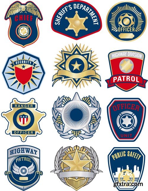 Police Badges - 10x EPS