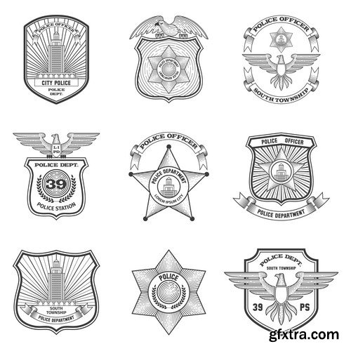 Police Badges - 10x EPS