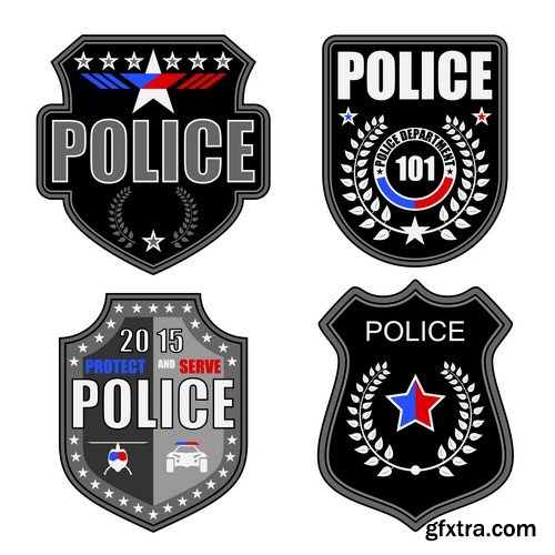 Police Badges - 10x EPS